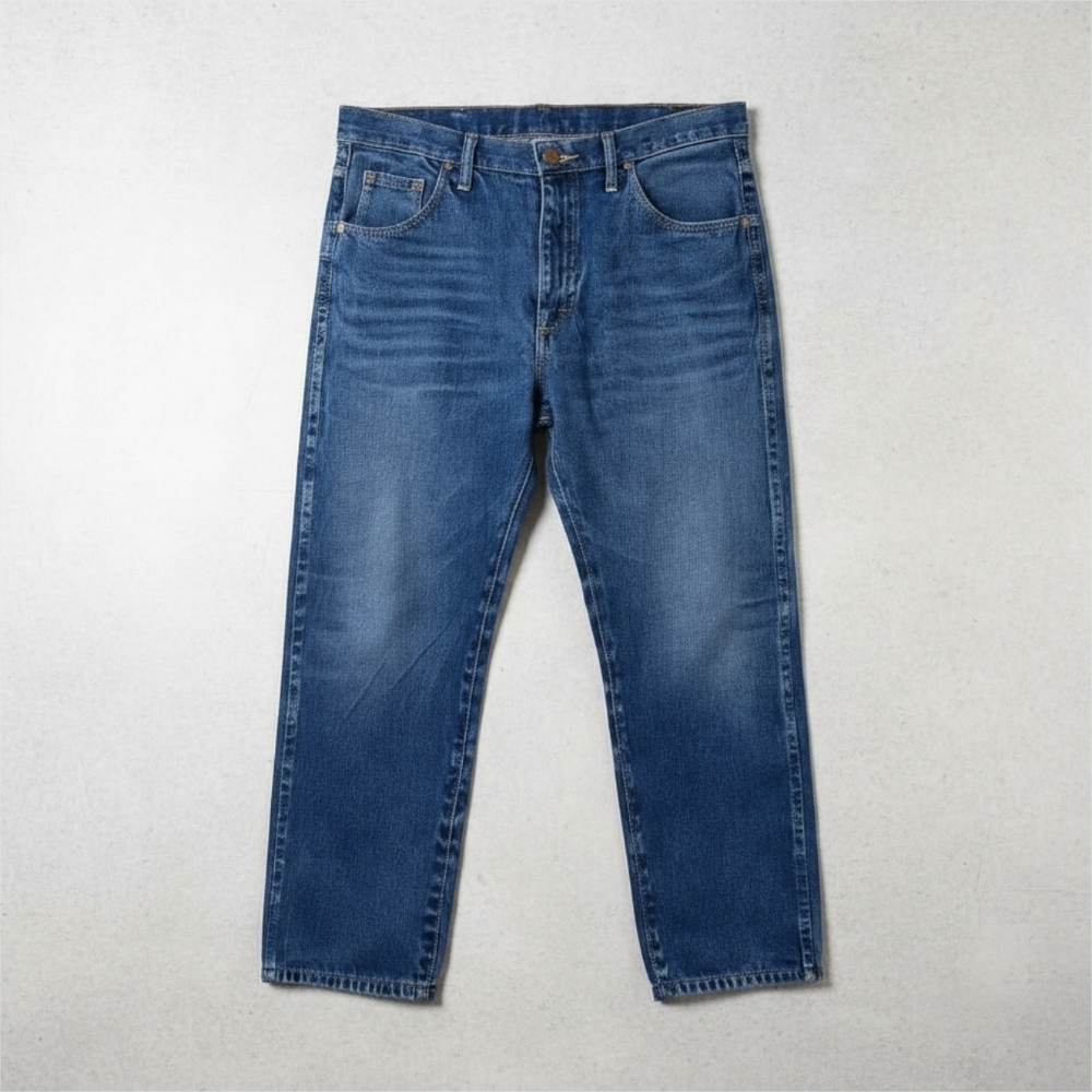 Rustler Men's 34x30 Classic Blue Denim Jeans | Regular Straight Leg Fit